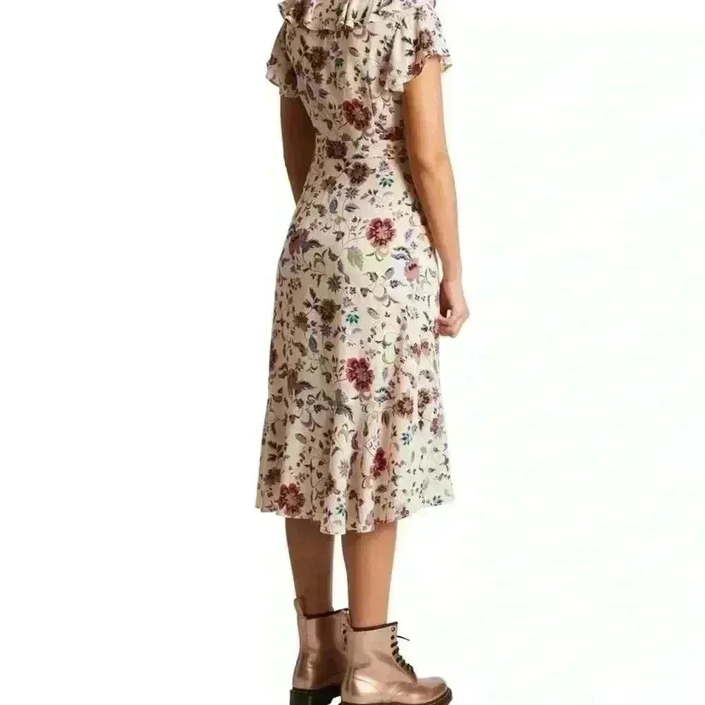 Anna Sui Floral Midi Ruffle Dress - Picture 2 of 4